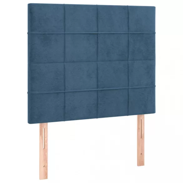 sötétkék bársony LED-es fejtámla 100x5x118/128 cm