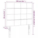 sötétkék bársony LED-es fejtámla 100x5x118/128 cm