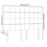 sötétkék bársony LED-es fejtámla 144x5x118/128 cm