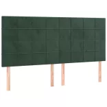 sötétzöld bársony LED-es fejtámla 160x5x118/128 cm