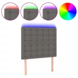 szürke műbőr LED-es fejtámla 100x5x118/128 cm