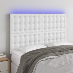 fehér műbőr LED-es fejtámla 144x5x118/128 cm