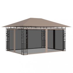   tópszínű pavilon szúnyoghálóval 4 x 3 x 2,73 m 180 g/m²