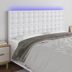 fehér műbőr LED-es fejtámla 180x5x118/128 cm