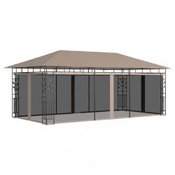   tópszínű pavilon szúnyoghálóval 6 x 3 x 2,73 m 180 g/m²