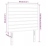 sötétbarna szövet LED-es fejtámla 80x5x118/128 cm