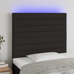 fekete szövet LED-es fejtámla 90x5x118/128 cm