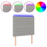 világosszürke szövet LED-es fejtámla 100x5x118/128 cm