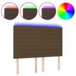 sötétbarna szövet LED-es fejtámla 144x5x118/128 cm