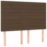 sötétbarna szövet LED-es fejtámla 144x5x118/128 cm
