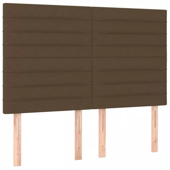 sötétbarna szövet LED-es fejtámla 144x5x118/128 cm