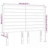 tópszínű szövet LED-es fejtámla 144x5x118/128 cm