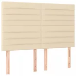 krémszínű szövet LED-es fejtámla 144x5x118/128 cm