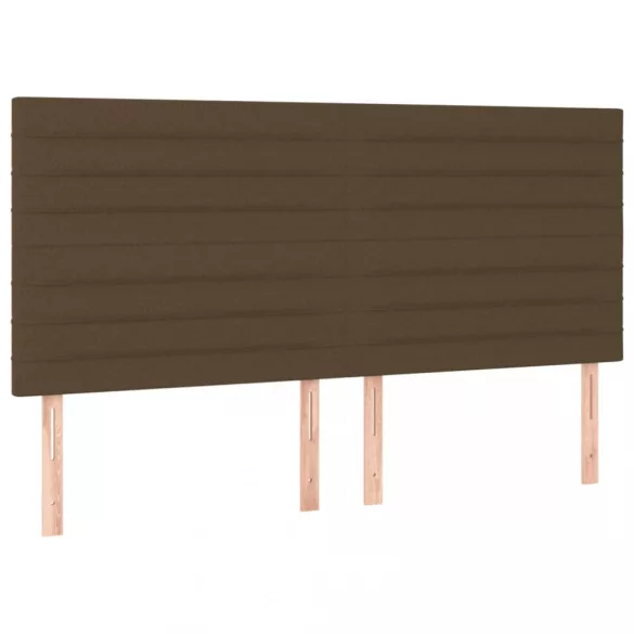 sötétbarna szövet LED-es fejtámla 160x5x118/128 cm