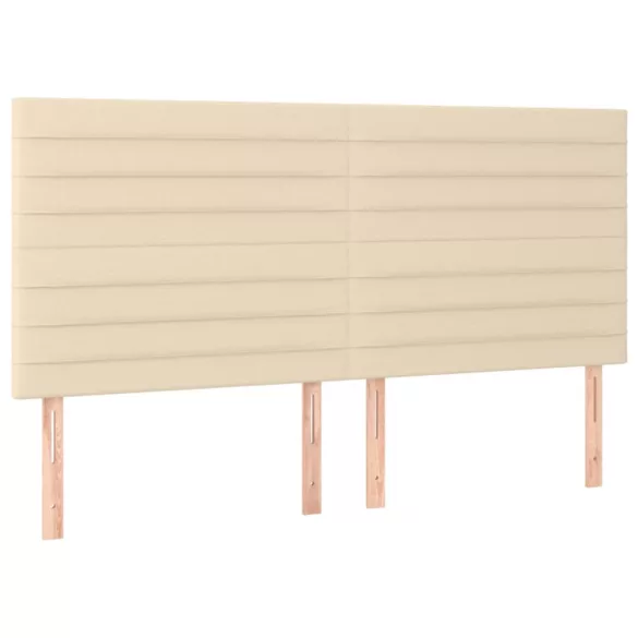 krémszínű szövet LED-es fejtámla szárnyakkal 160x5x118/128 cm