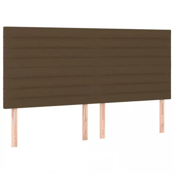 sötétbarna szövet LED-es fejtámla 200x5x118/128 cm