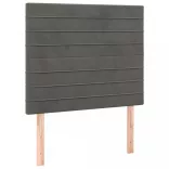 sötétszürke bársony LED-es fejtámla 80x5x118/128 cm