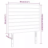 sötétszürke bársony LED-es fejtámla 80x5x118/128 cm