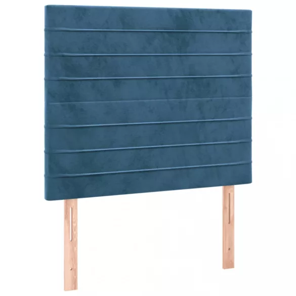 sötétkék bársony LED-es fejtámla 80x5x118/128 cm