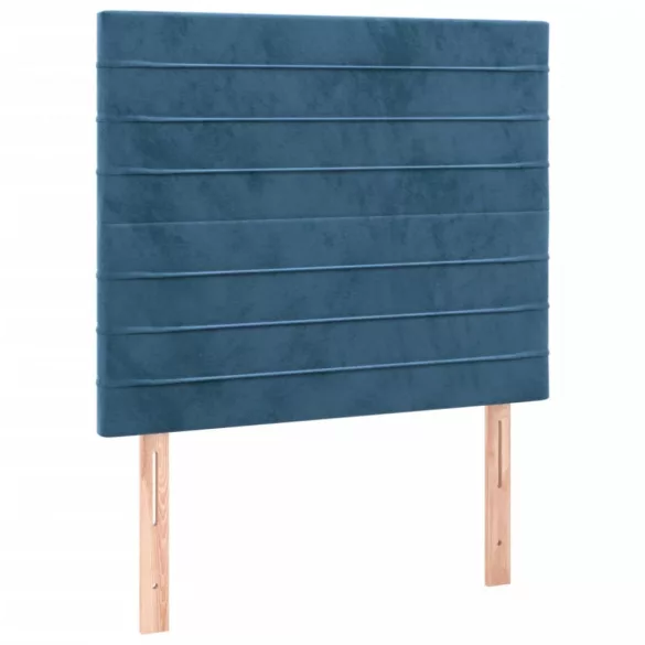 sötétkék bársony LED-es fejtámla 90x5x118/128 cm