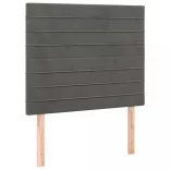 sötétszürke bársony LED-es fejtámla 100x5x118/128 cm