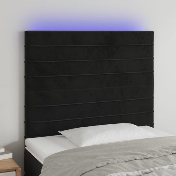 fekete bársony LED-es fejtámla 100x5x118/128 cm