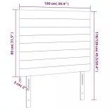 sötétkék bársony LED-es fejtámla 100x5x118/128 cm
