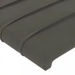 sötétszürke bársony LED-es fejtámla 144x5x118/128 cm