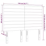 sötétzöld bársony LED-es fejtámla 144x5x118/128 cm