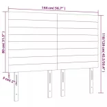 sötétkék bársony LED-es fejtámla 144x5x118/128 cm