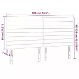 sötétkék bársony LED-es fejtámla 180x5x118/128 cm