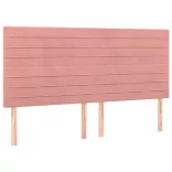 rózsaszín bársony LED-es fejtámla 180x5x118/128 cm