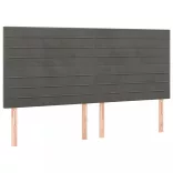 sötétszürke bársony LED-es fejtámla 200x5x118/128 cm
