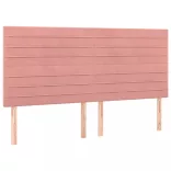 rózsaszín bársony LED-es fejtámla 200x5x118/128 cm