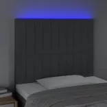 sötétszürke szövet LED-es fejtámla 90x5x118/128 cm