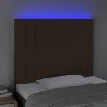 sötétbarna szövet LED-es fejtámla 90x5x118/128 cm