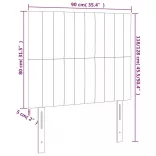sötétbarna szövet LED-es fejtámla 90x5x118/128 cm
