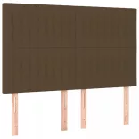 sötétbarna szövet LED-es fejtámla 144x5x118/128 cm