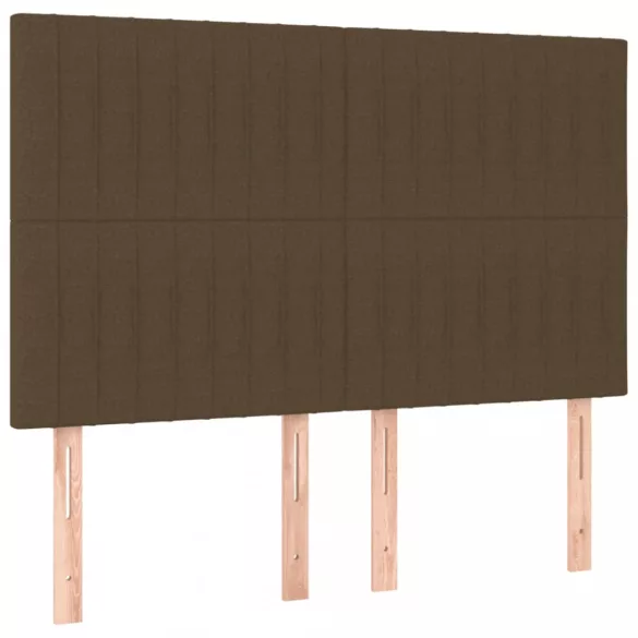 sötétbarna szövet LED-es fejtámla 144x5x118/128 cm