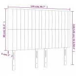 sötétbarna szövet LED-es fejtámla 144x5x118/128 cm