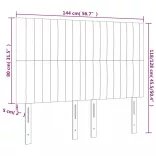 krémszínű szövet LED-es fejtámla 144x5x118/128 cm