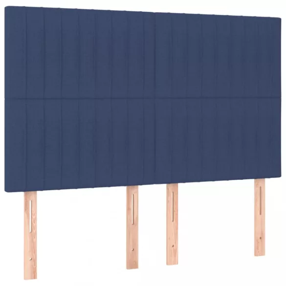 kék szövet LED-es fejtámla 144x5x118/128 cm