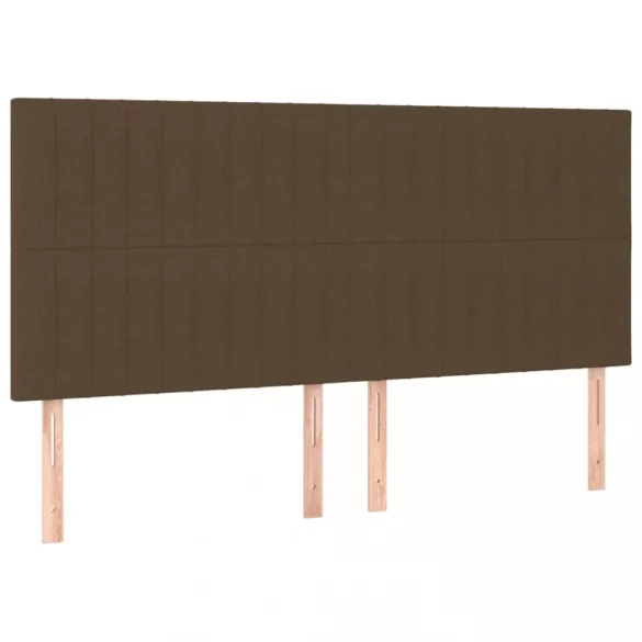 sötétbarna szövet LED-es fejtámla 160x5x118/128 cm