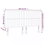 sötétbarna szövet LED-es fejtámla 160x5x118/128 cm