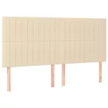 krémszínű szövet LED-es fejtámla szárnyakkal 160x5x118/128 cm