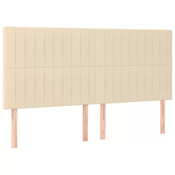 krémszínű szövet LED-es fejtámla szárnyakkal 160x5x118/128 cm