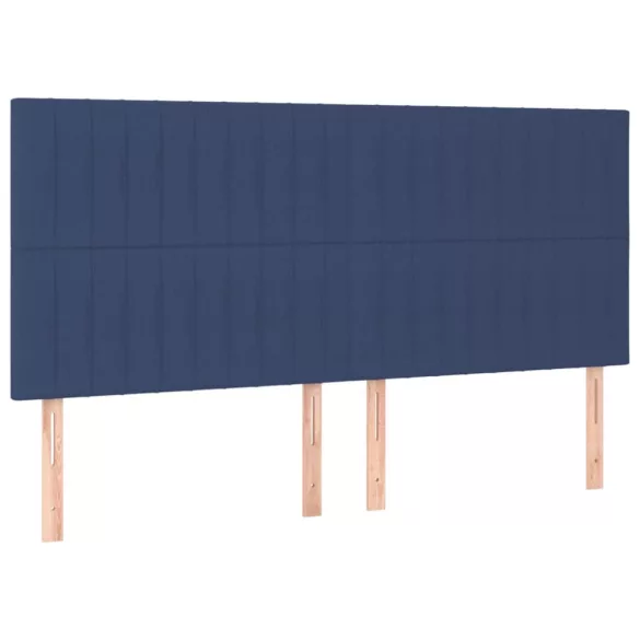 kék szövet LED-es fejtámla 160x5x118/128 cm