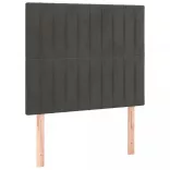 sötétszürke bársony LED-es fejtámla 80x5x118/128 cm