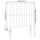 sötétszürke bársony LED-es fejtámla 80x5x118/128 cm
