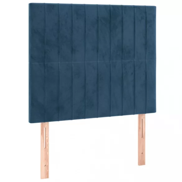 sötétkék bársony LED-es fejtámla 80x5x118/128 cm